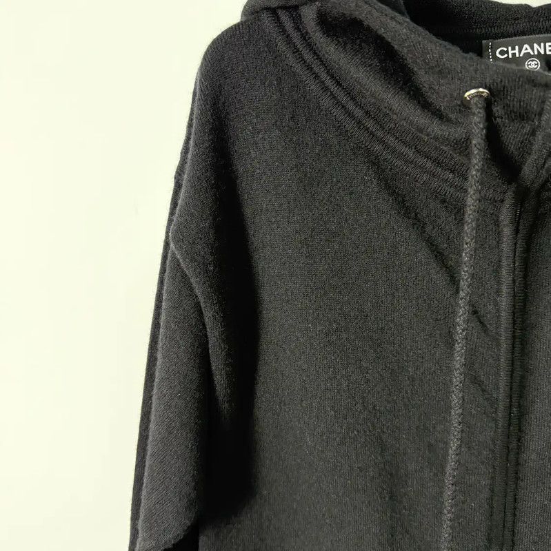 Chanel Chanel Black Wool Women's Hoodie 0089 Size XS / US 0-2 / IT 36-38 - 3 Thumbnail