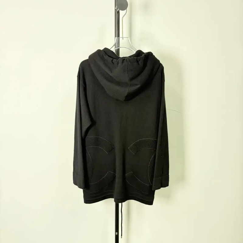 Chanel Chanel Black Wool Women's Hoodie 0089 Size XS / US 0-2 / IT 36-38 - 2 Thumbnail