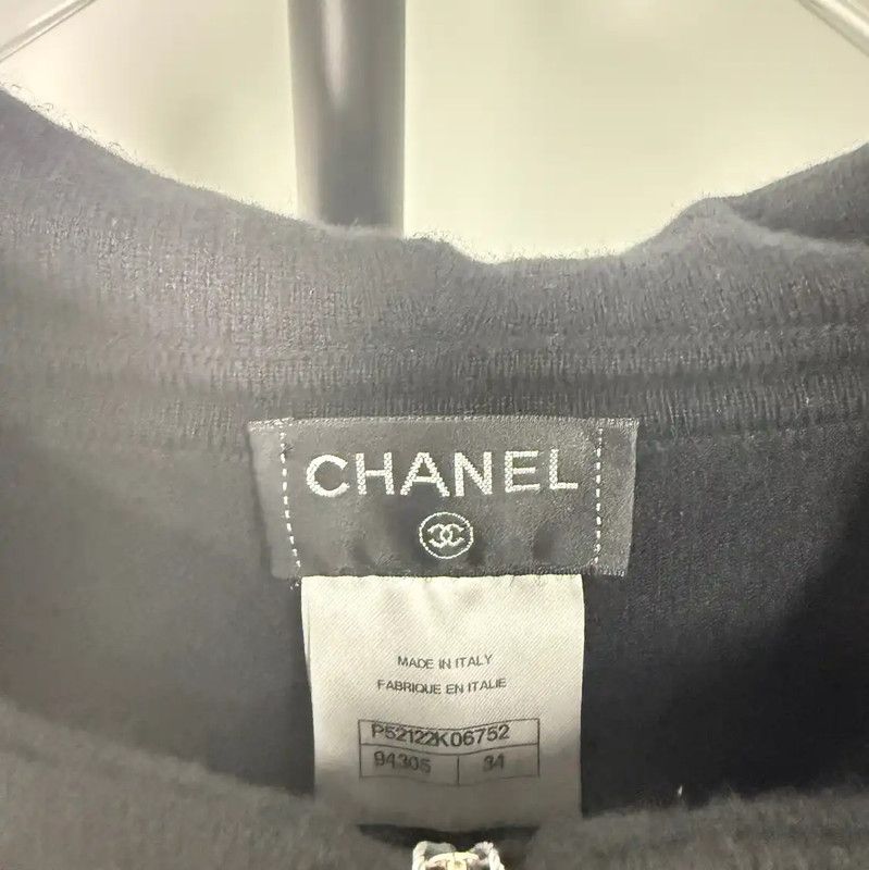 Chanel Chanel Black Wool Women's Hoodie 0089 Size XS / US 0-2 / IT 36-38 - 7 Thumbnail