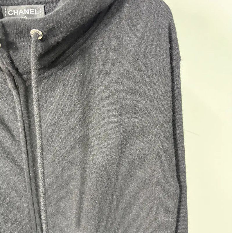 Chanel Chanel Black Wool Women's Hoodie 0089 Size XS / US 0-2 / IT 36-38 - 4 Thumbnail