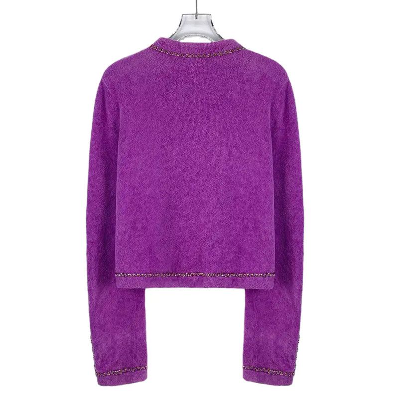 Chanel Chanel Purple Cotton Cardigan for Women 0089 Size S / US 4 / IT 40 - 2 Thumbnail