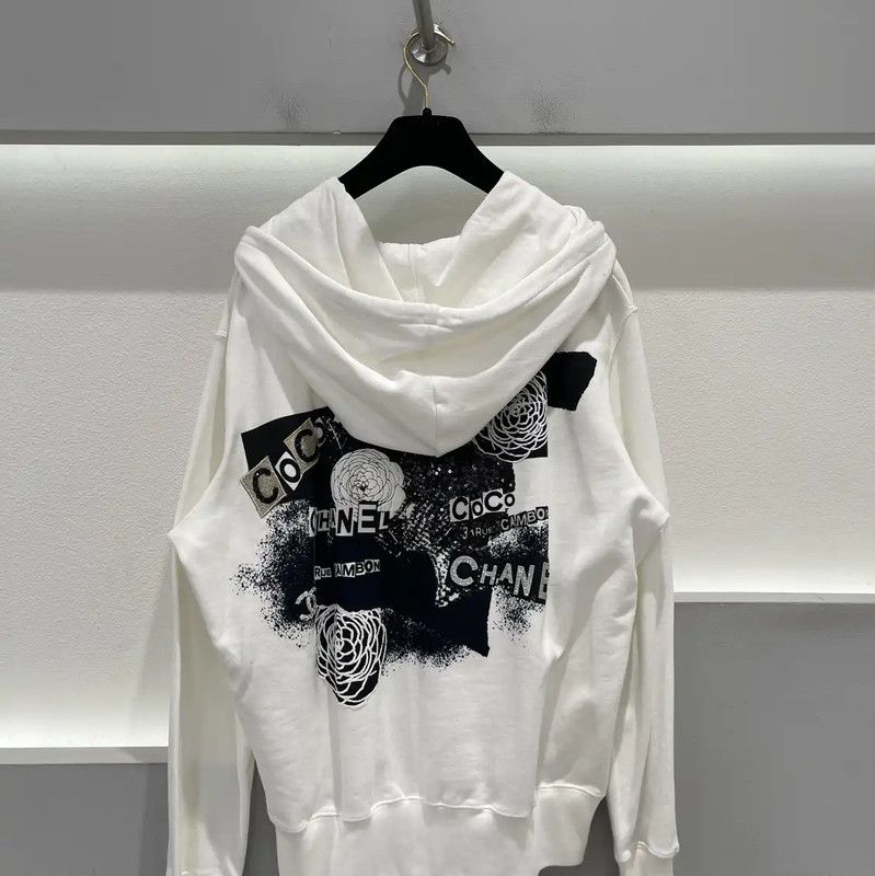 Chanel Chanel Women's White Hooded Jacket L Size 0089 Size L / US 10 / IT 46 - 2 Thumbnail
