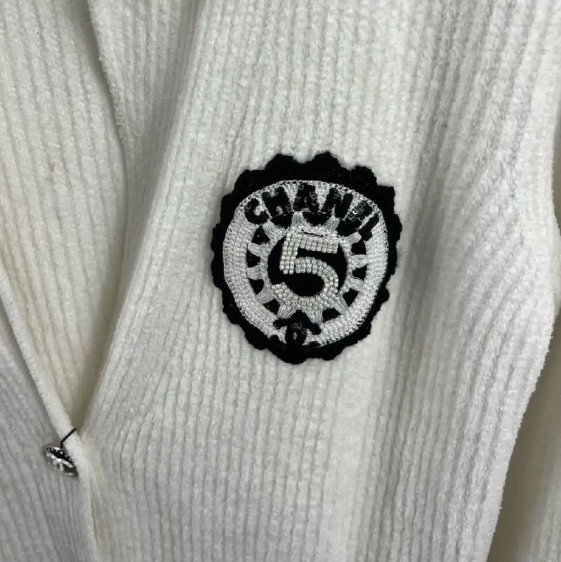 Chanel Chanel White Cotton Cardigan for Women 0089 Size XL / US 12-14 / IT 48-50 - 3 Thumbnail