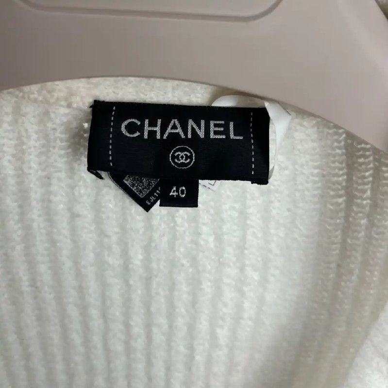 Chanel Chanel White Cotton Cardigan for Women 0089 Size XL / US 12-14 / IT 48-50 - 5 Thumbnail