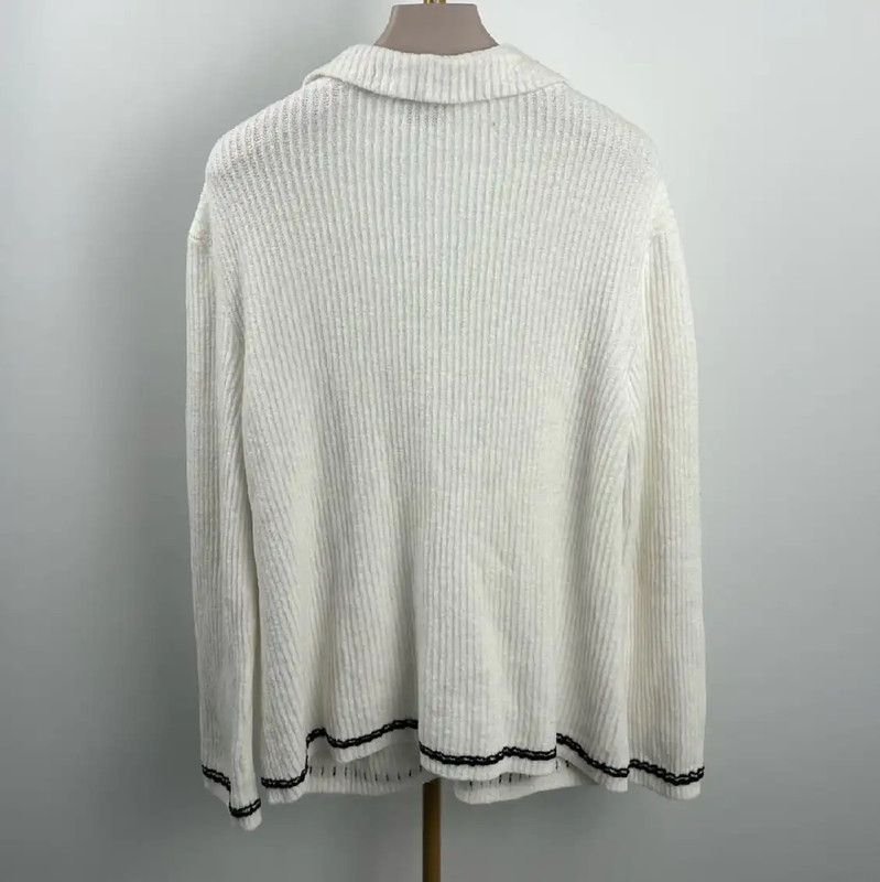 Chanel Chanel White Cotton Cardigan for Women 0089 Size XL / US 12-14 / IT 48-50 - 2 Thumbnail
