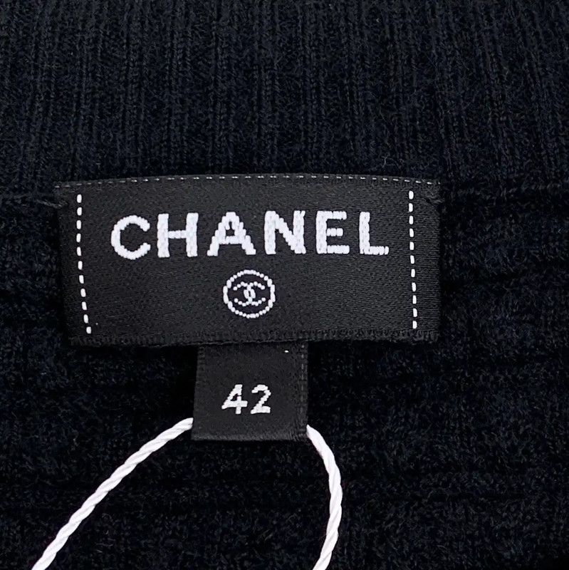 Chanel Chanel Black Cashmere Women's Cardigan 0089 Size ONE SIZE - 5 Thumbnail