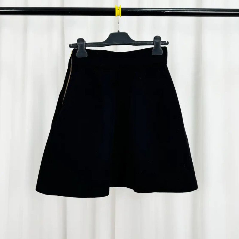 Miu Miu Miu Miu Black Wool A-Line Skirt for Summer 0089 Size 27" / US 4 / IT 40 - 2 Thumbnail