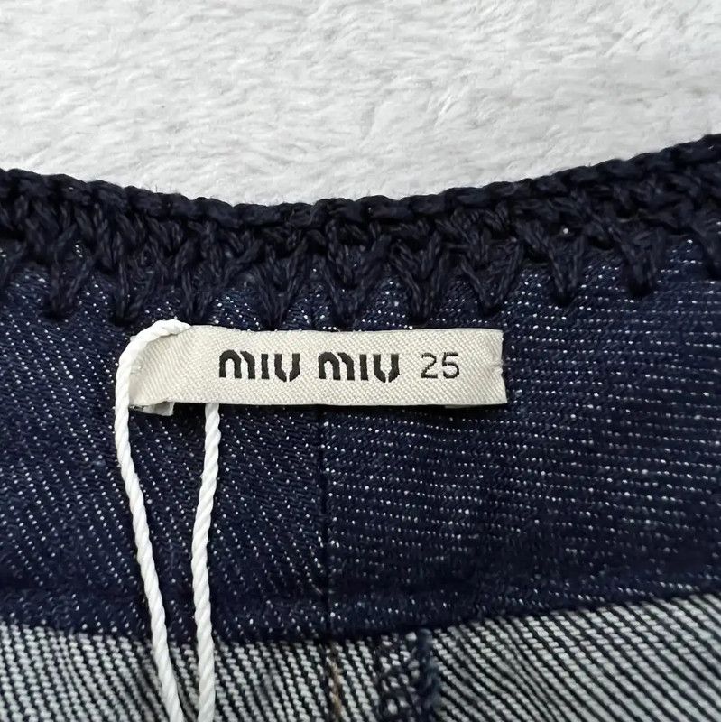 Miu Miu Miu Miu Summer Navy Cotton Women's Shorts 0089 Size 26" / US 2 / IT 38 - 3 Thumbnail