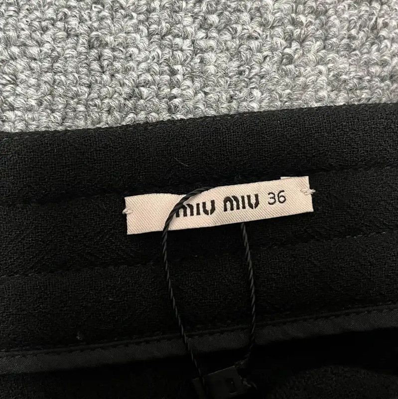 Miu Miu Miu Miu Black Wool Summer Skirt for Women 0089 Size 23" - 3 Thumbnail