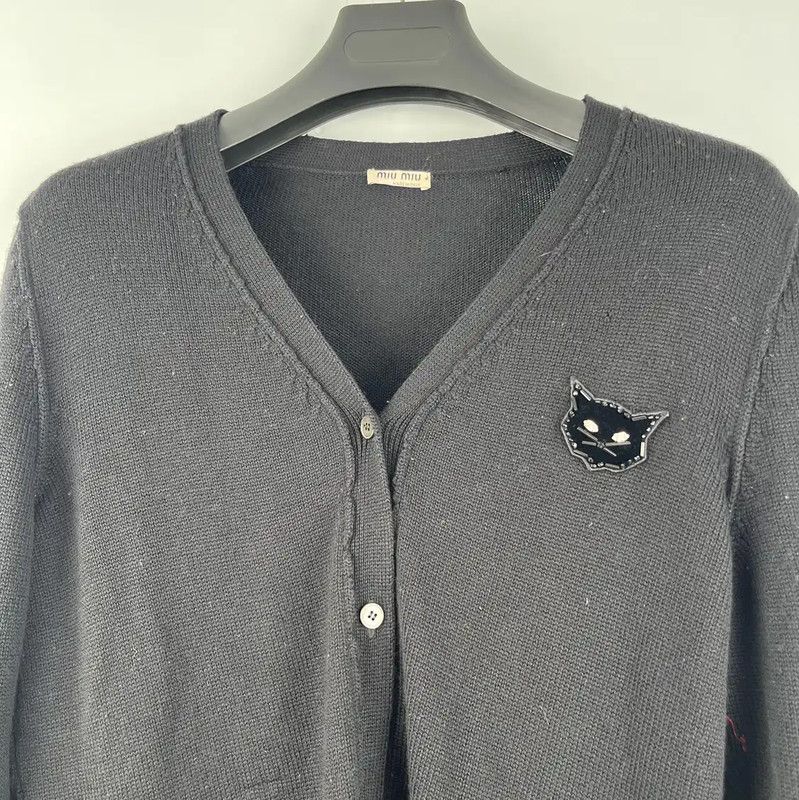Miu Miu Miu Miu Black Cardigan for Women in Size M 0089 Size M / US 6-8 / IT 42-44 - 3 Thumbnail