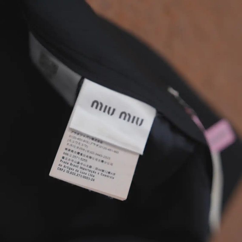 Miu Miu Miu Miu Black Logo Mini Skirt 0089 Size 23" - 5 Thumbnail