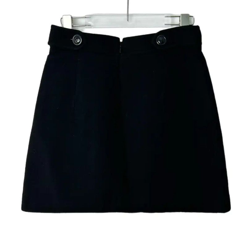 Miu Miu Miu Miu Black Cotton Blend Mini Skirt 0089 Size 23" - 2 Thumbnail