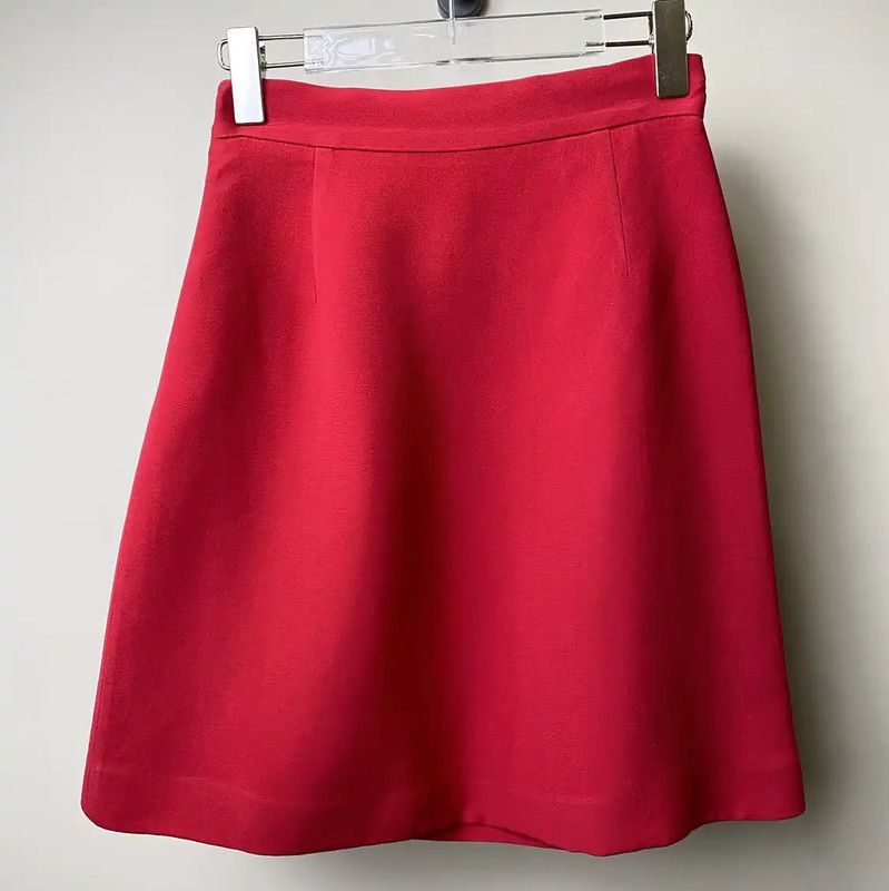 Miu Miu Miu Miu Red Cotton Mini Skirt 0089 Size 23" - 2 Thumbnail