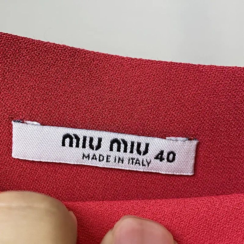 Miu Miu Miu Miu Red Cotton Mini Skirt 0089 Size 23" - 5 Thumbnail