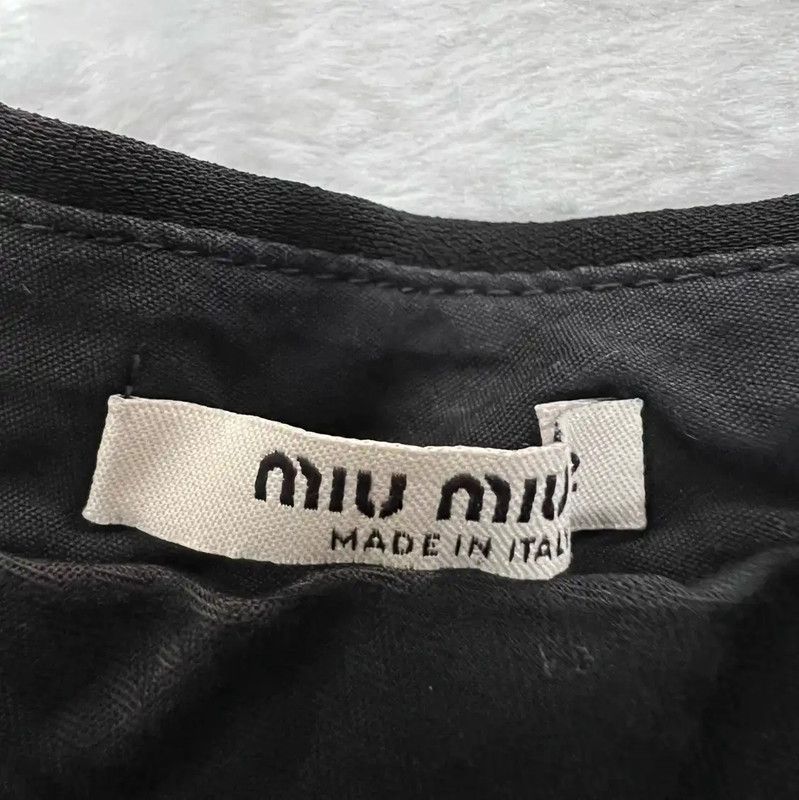 Miu Miu Miu Miu Black Cotton Casual Pants for Summer 0089 Size 28" / US 6 / IT 42 - 3 Thumbnail