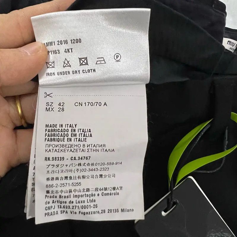 Miu Miu Miu Miu Black Cotton Casual Pants for Summer 0089 Size 28" / US 6 / IT 42 - 4 Thumbnail