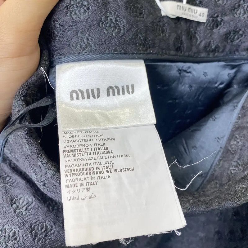 Miu Miu Miu Miu Women's Black Cotton Skirt 0089 Size 23" - 3 Thumbnail