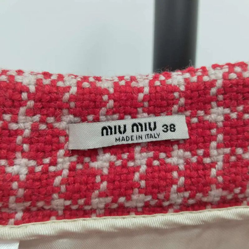 Miu Miu Miu Miu Red A-Line Mini Skirt 0089 Size 28" / US 6 / IT 42 - 3 Thumbnail