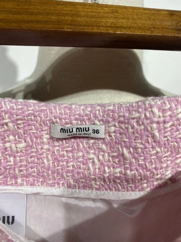 Miu Miu Miu Miu Pink Cotton Mini Skirt 0089 Size 22" - 6 Thumbnail