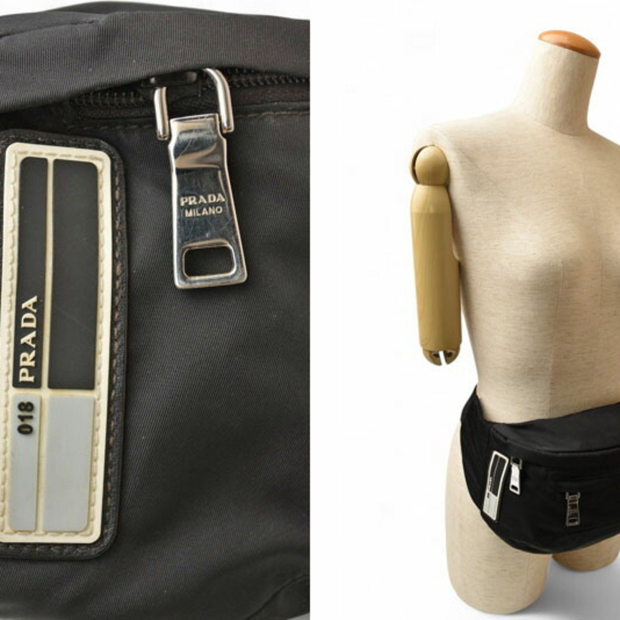 Prada Prada Waist Bag, Pouch, Body PRADA Nylon NERO Black 2VL008, Men's/Women's Size ONE SIZE - 4 Thumbnail