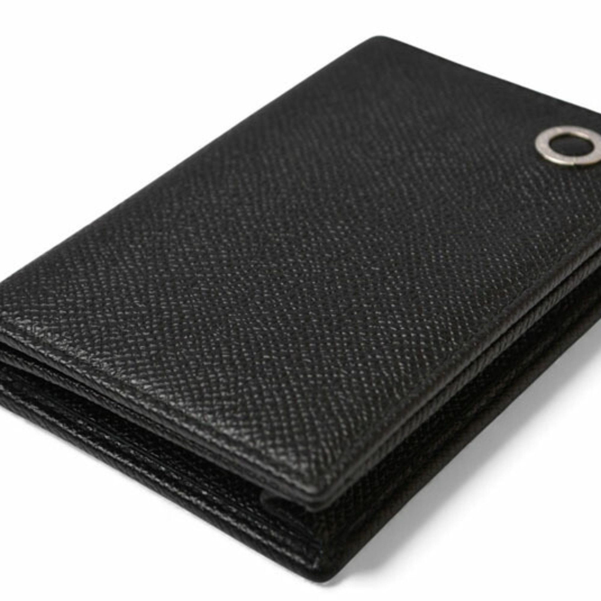 Bvlgari BVLGARI Man Card Holder in Grained Calfskin Leather, Black, 280297 Size ONE SIZE - 8 Thumbnail