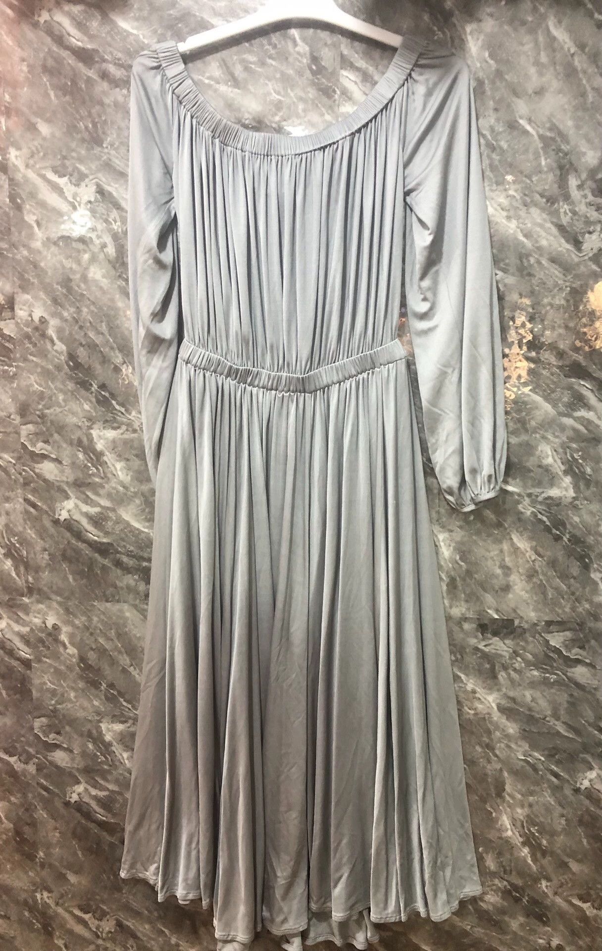 Valentino Valentino Gray Pleated Long Dress - dmc Size US 38 / EU 54 - 2 Thumbnail