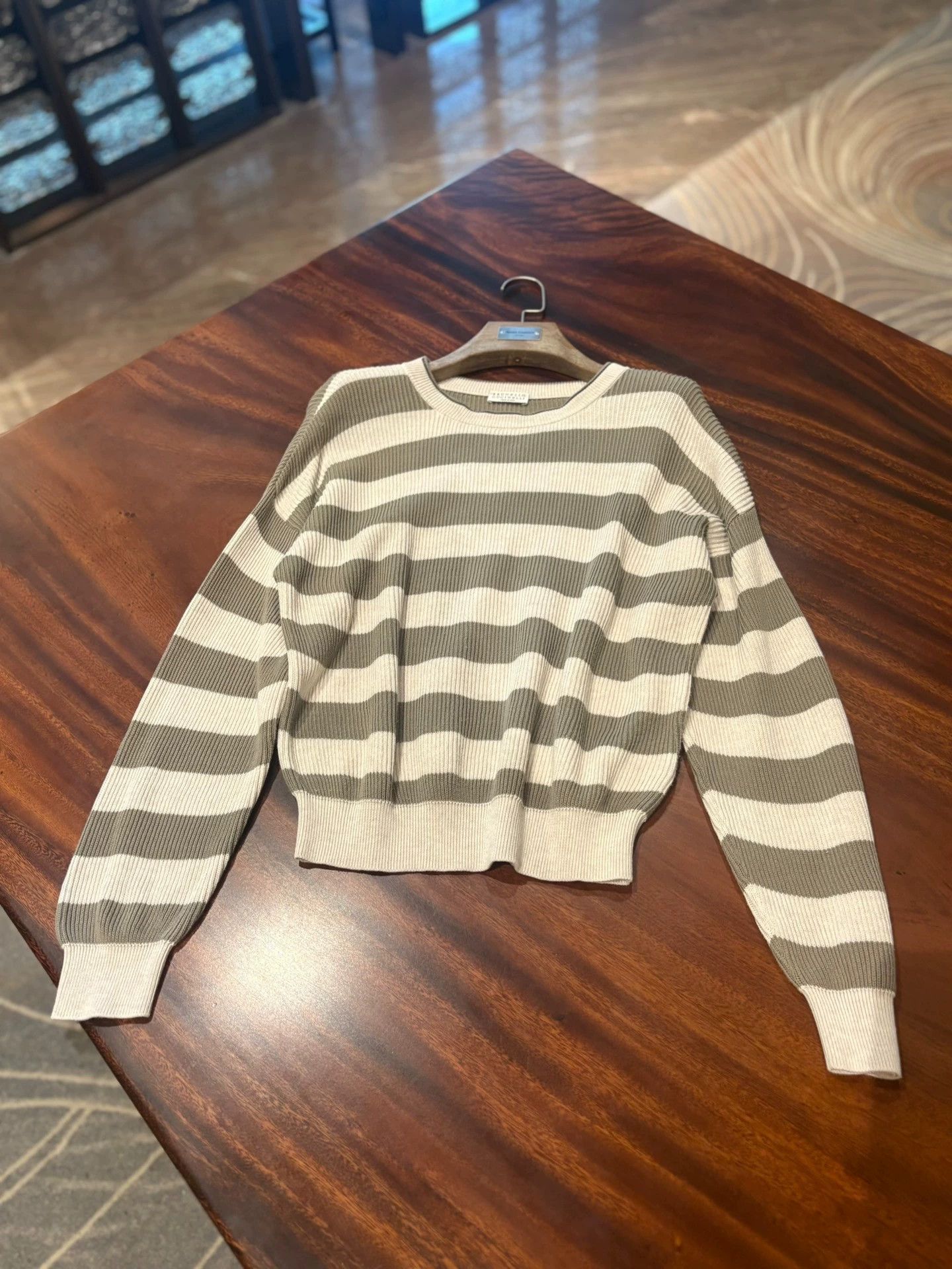 Brunello Cucinelli Brunello Cucinelli Striped Knit Top - dmc Size US S / EU 44-46 / 1 - 3 Thumbnail