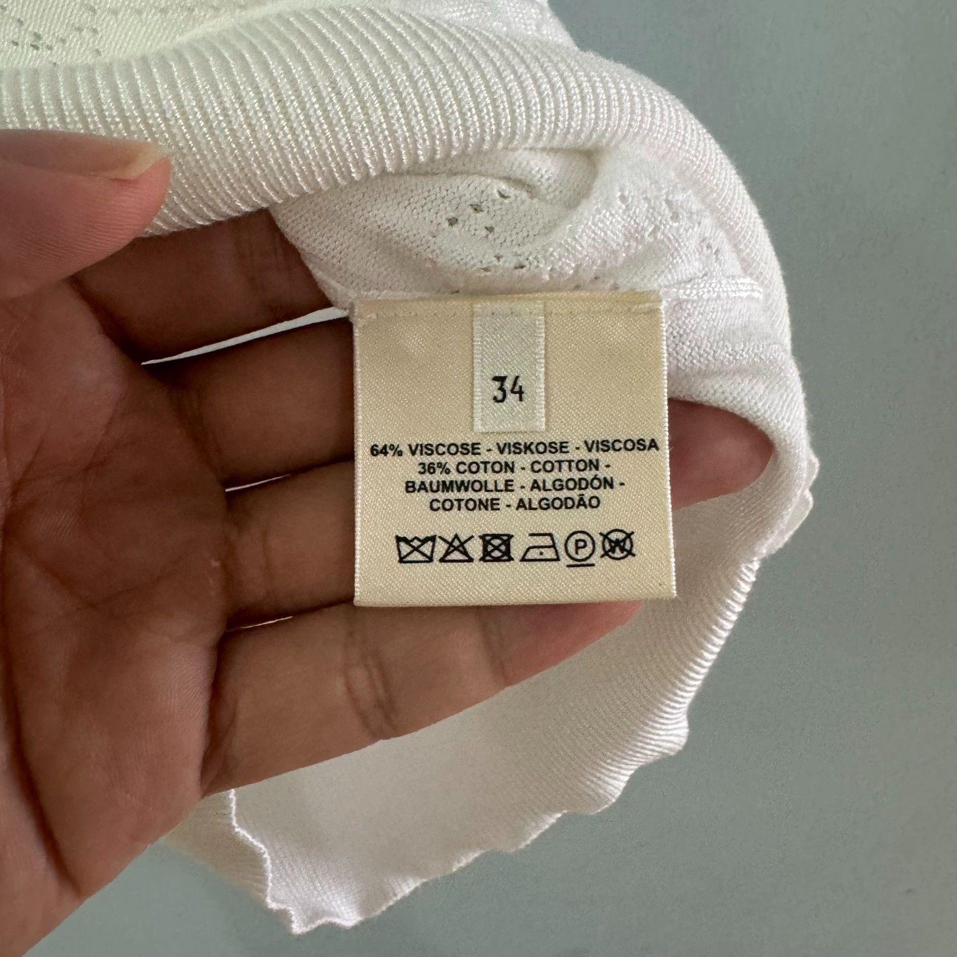 Hermes Hermes White Knit Short Sleeve Top - dmc Size US XS / EU 42 / 0 - 4 Thumbnail