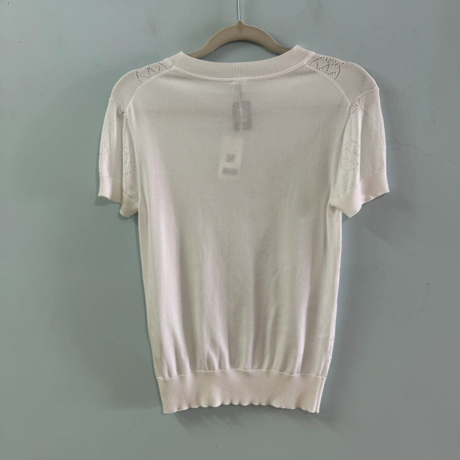 Hermes Hermes White Knit Short Sleeve Top - dmc Size US XS / EU 42 / 0 - 2 Thumbnail
