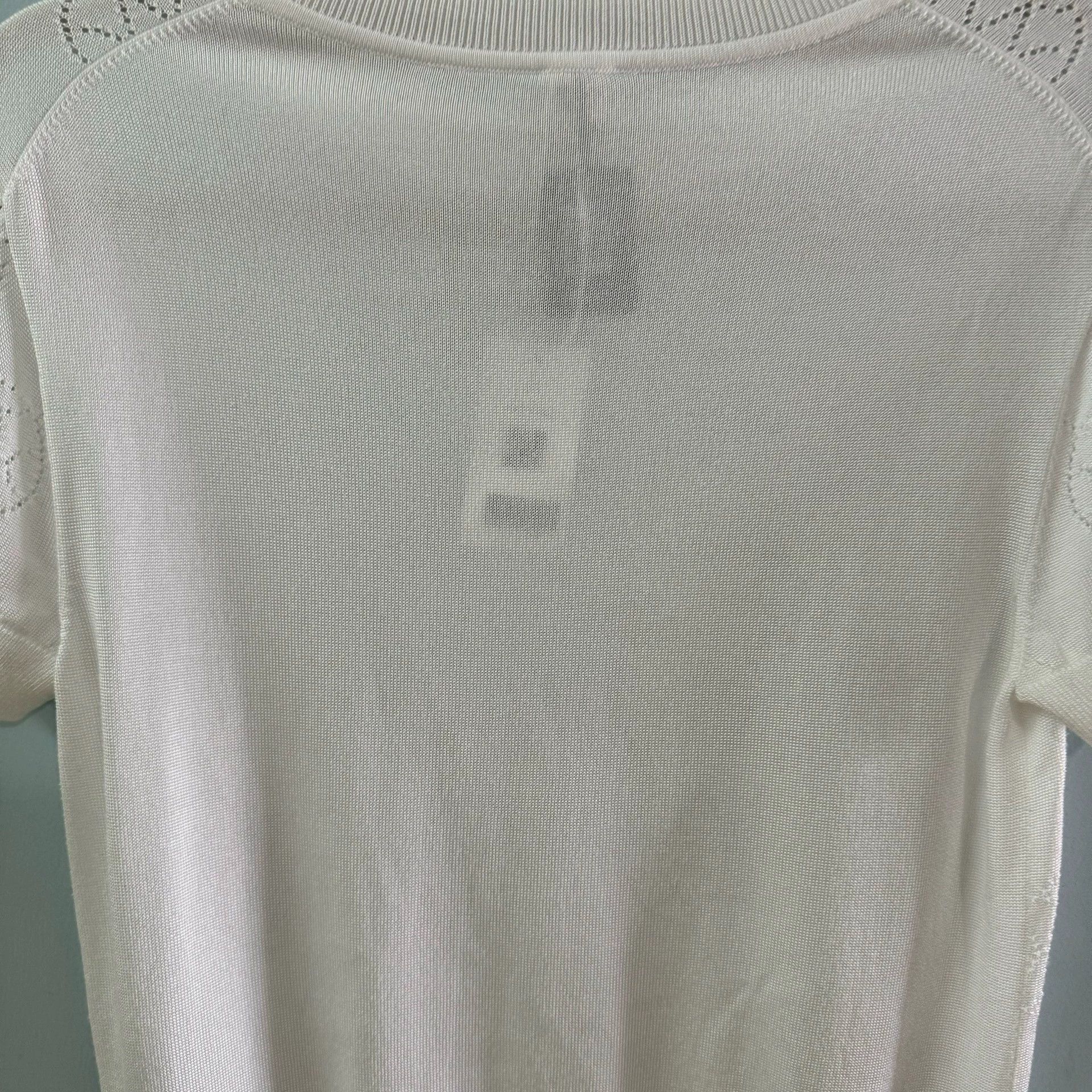 Hermes Hermes White Knit Short Sleeve Top - dmc Size US XS / EU 42 / 0 - 7 Thumbnail