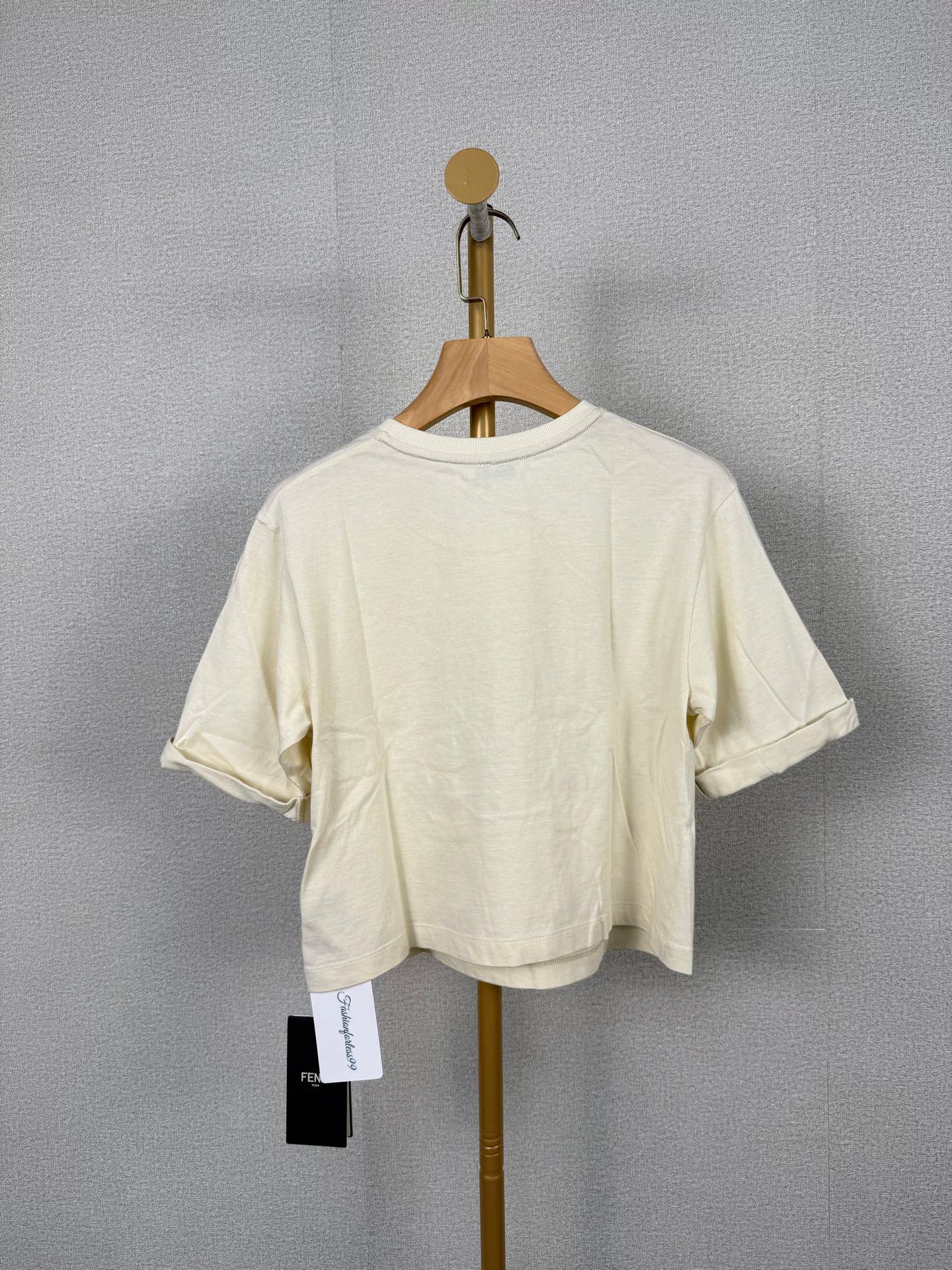 Fendi FENDI Beige Double F Short Sleeve T-Shirt - dmc Size US XXS / EU 40 - 2 Thumbnail