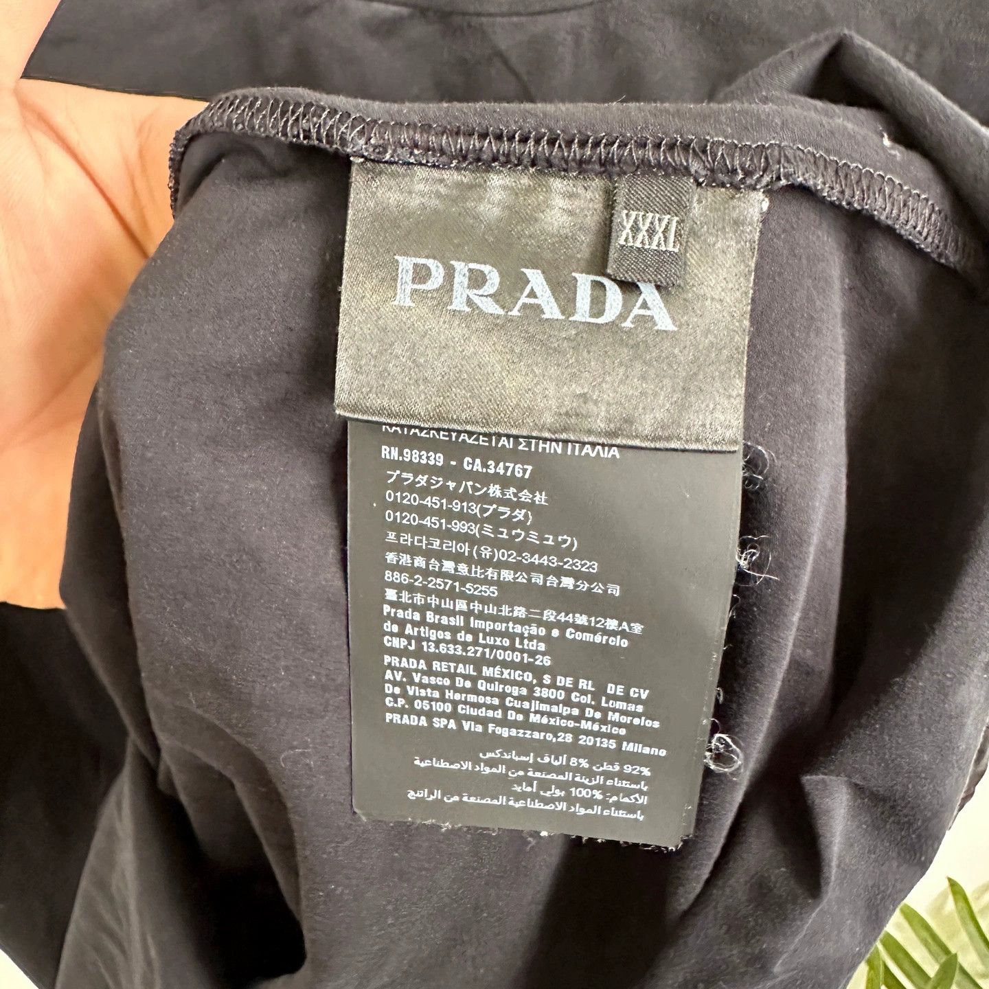 Prada Prada Black Leather Logo Short Sleeve Tee - dmc Size US XXL / EU 58 / 5 - 5 Thumbnail
