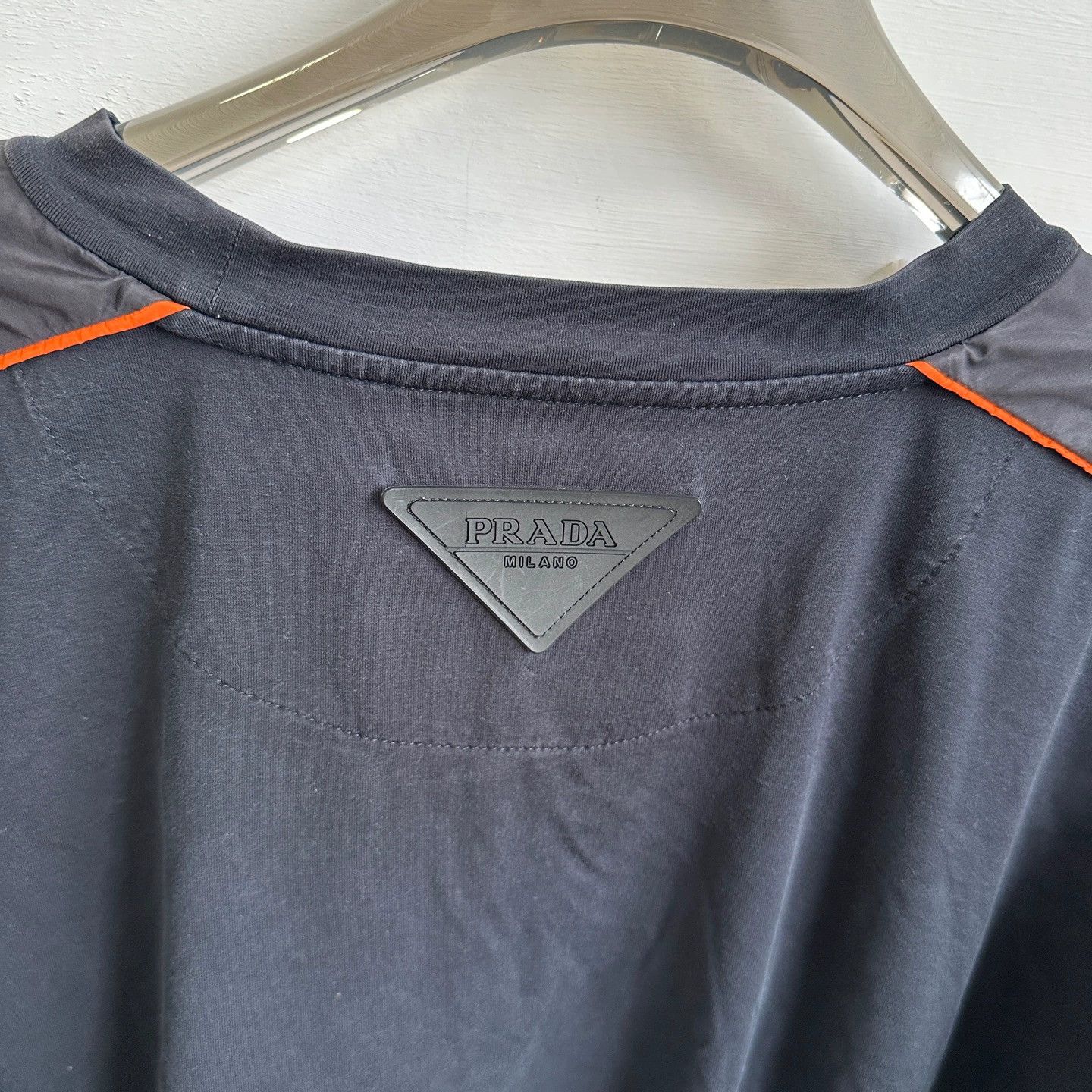 Prada Prada Black Leather Logo Short Sleeve Tee - dmc Size US XXL / EU 58 / 5 - 4 Thumbnail