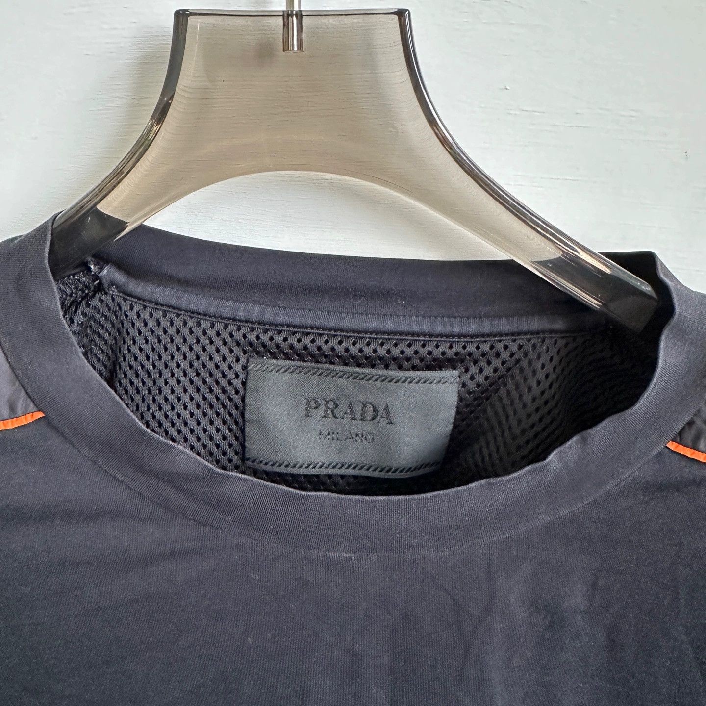 Prada Prada Black Leather Logo Short Sleeve Tee - dmc Size US XXL / EU 58 / 5 - 3 Thumbnail