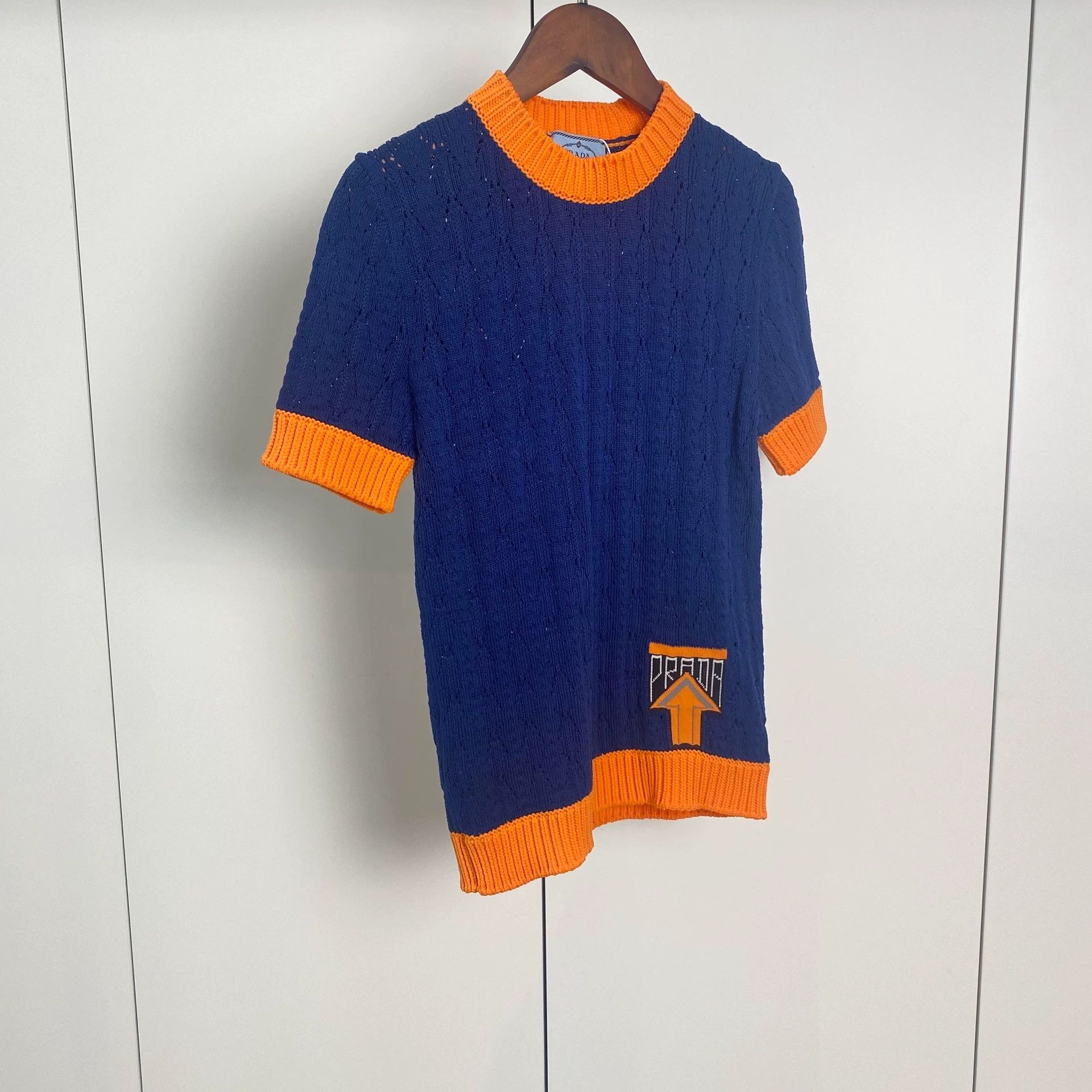 Prada Prada Blue Yellow Logo Knit Top - dmc Size US S / EU 44-46 / 1 - 4 Thumbnail
