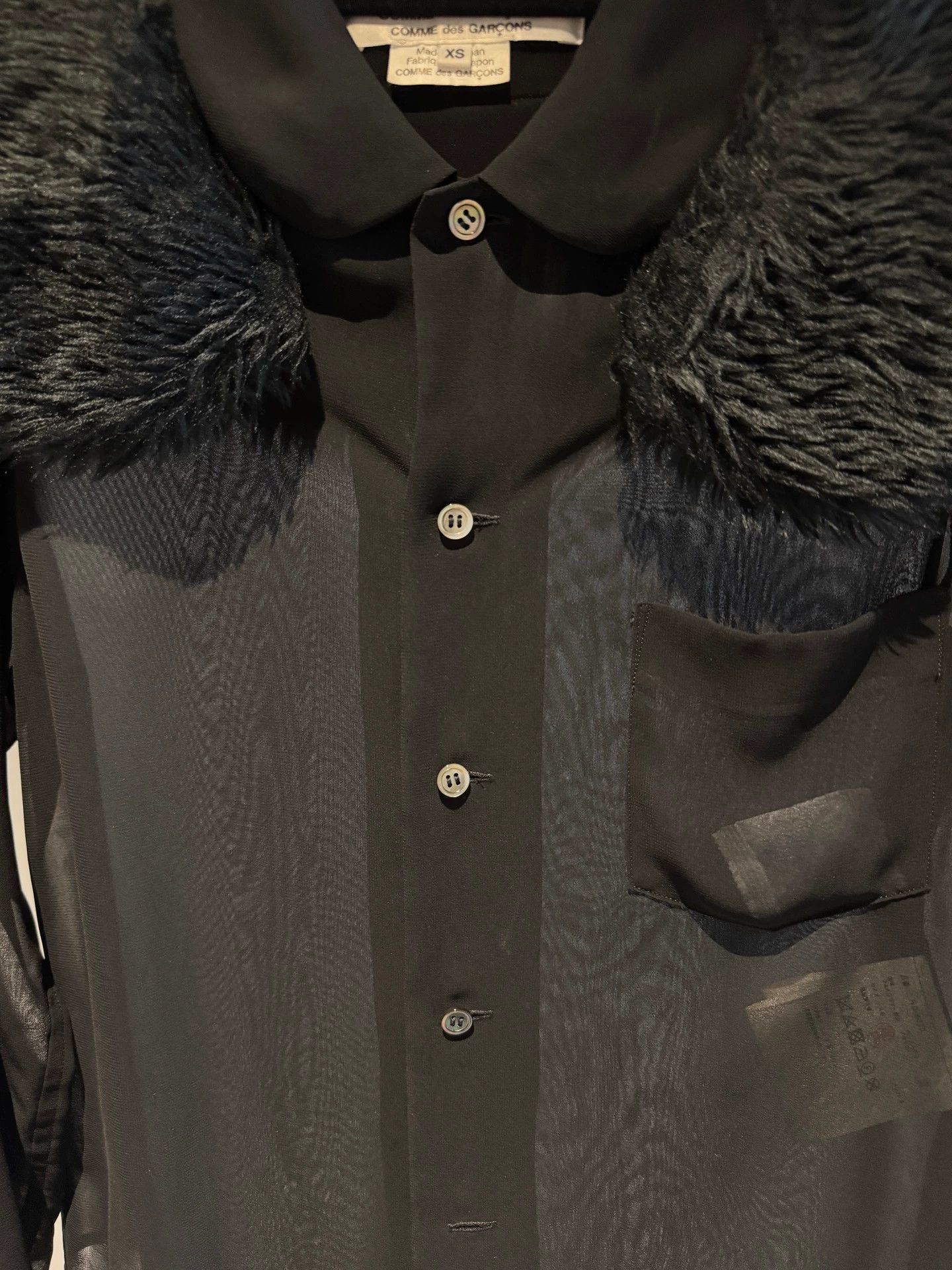 Comme des Garcons Comme des Garcons Double Fur Collar Mesh Shirt - dmc Size US XS / EU 42 / 0 - 4 Thumbnail