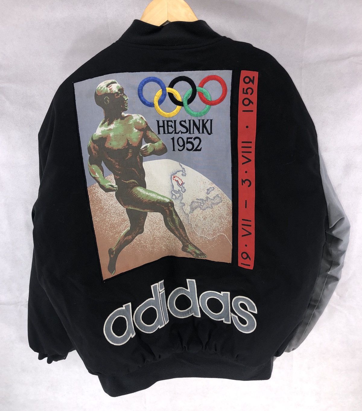 Adidas Vintage Vintage ADIDAS Helsinki Olympics 1952 Quilted bomber Jacket Grailed