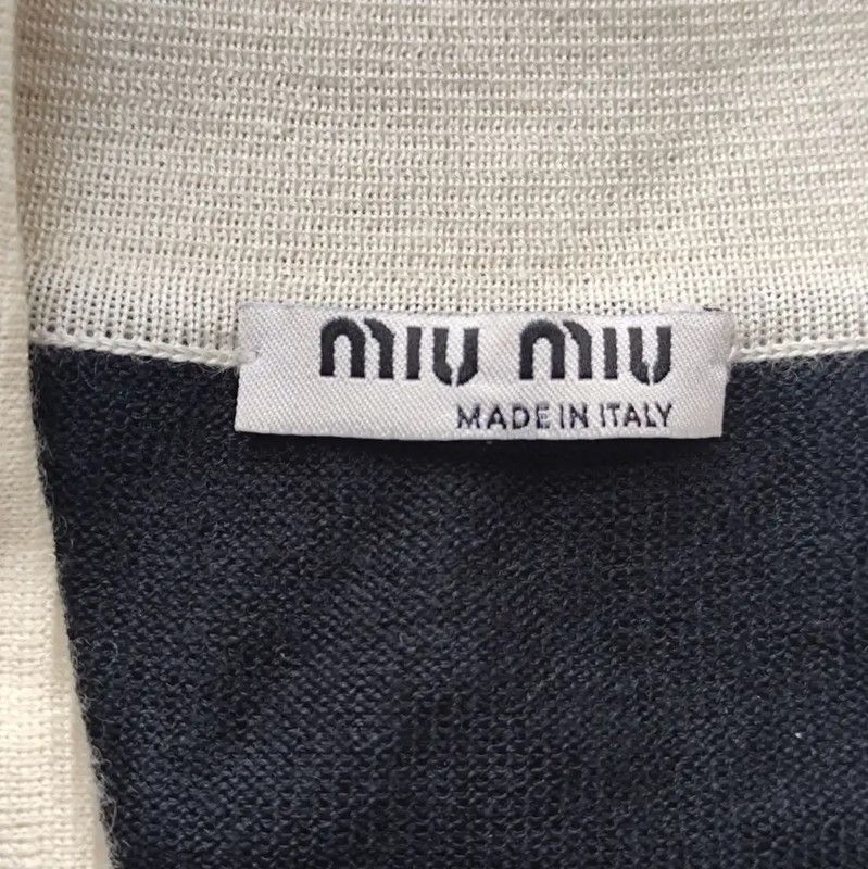 Miu Miu Miu Miu Navy Floral Cashmere Blend Cardigan 0089 Size M / US 6-8 / IT 42-44 - 7 Thumbnail