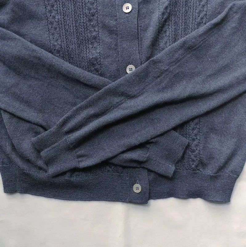 Miu Miu Miu Miu Navy Floral Cashmere Blend Cardigan 0089 Size M / US 6-8 / IT 42-44 - 6 Thumbnail