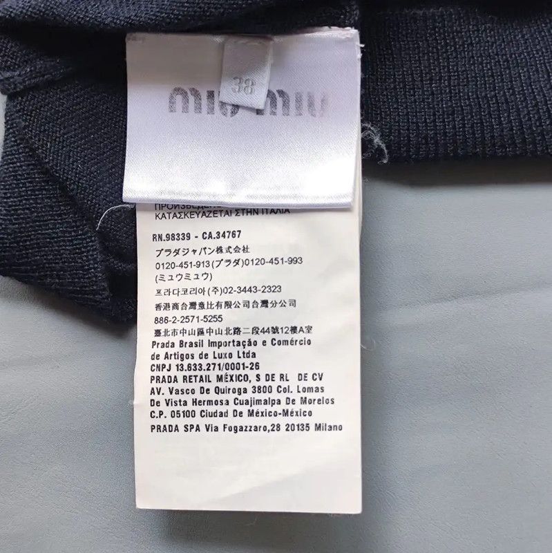 Miu Miu Miu Miu Navy Floral Cashmere Blend Cardigan 0089 Size M / US 6-8 / IT 42-44 - 8 Thumbnail