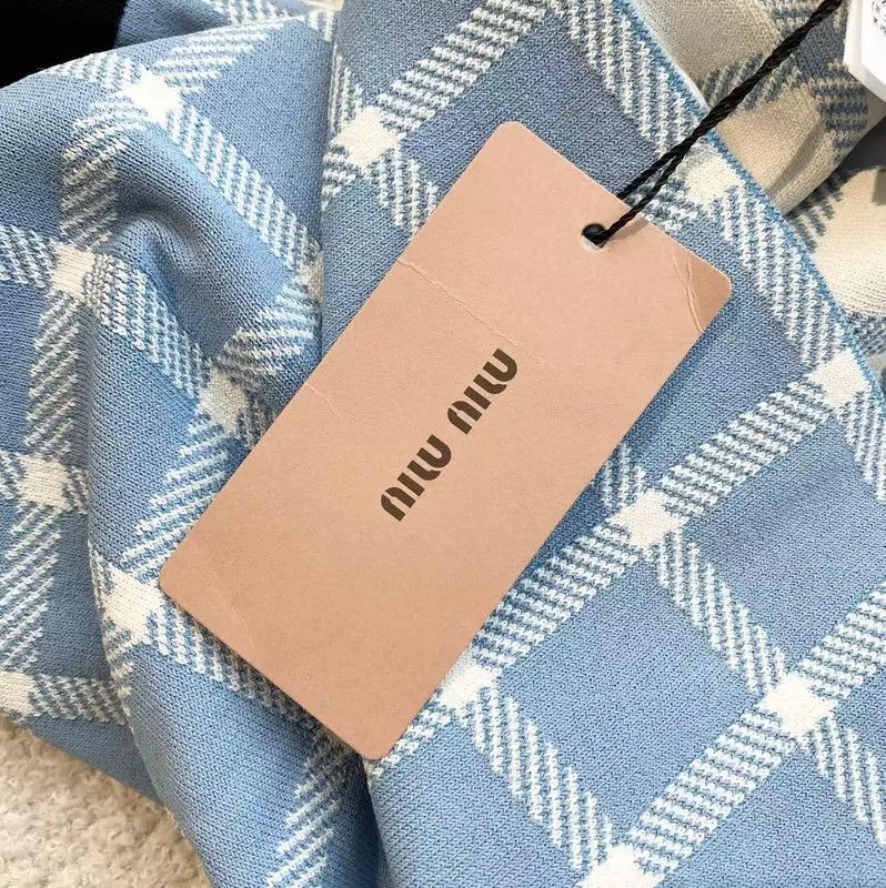 Miu Miu Miu Miu Blue Checkered Midi Skirt 0089 Size 28" / US 6 / IT 42 - 8 Thumbnail