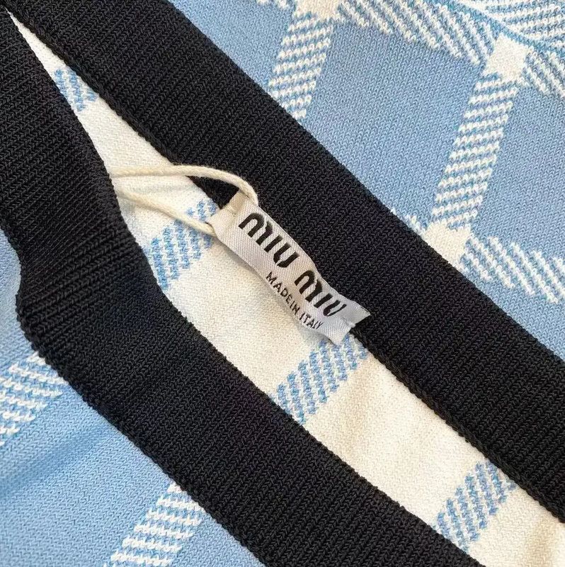 Miu Miu Miu Miu Blue Checkered Midi Skirt 0089 Size 28" / US 6 / IT 42 - 5 Thumbnail