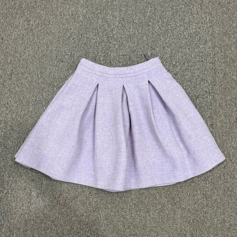 Miu Miu Miu Miu Violet Pleated Women's Cotton Skirt 0089 Size 23" - 2 Thumbnail