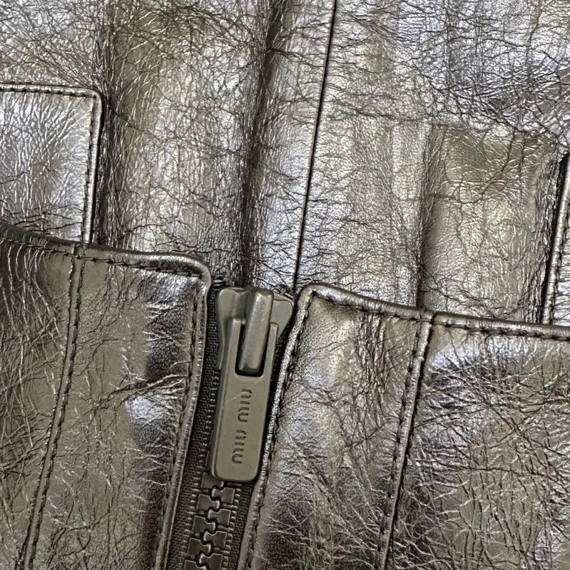 Miu Miu Miu Miu Black A-Line Leather Skirt 0089 Size 36" / US 14 / IT 50 - 5 Thumbnail