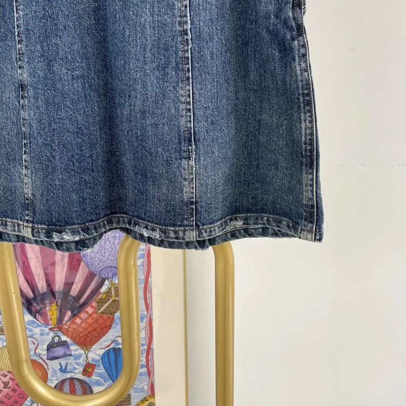 Miu Miu Miu Miu Denim Skirt with Lace Trim 0089 Size 26" / US 2 / IT 38 - 4 Thumbnail