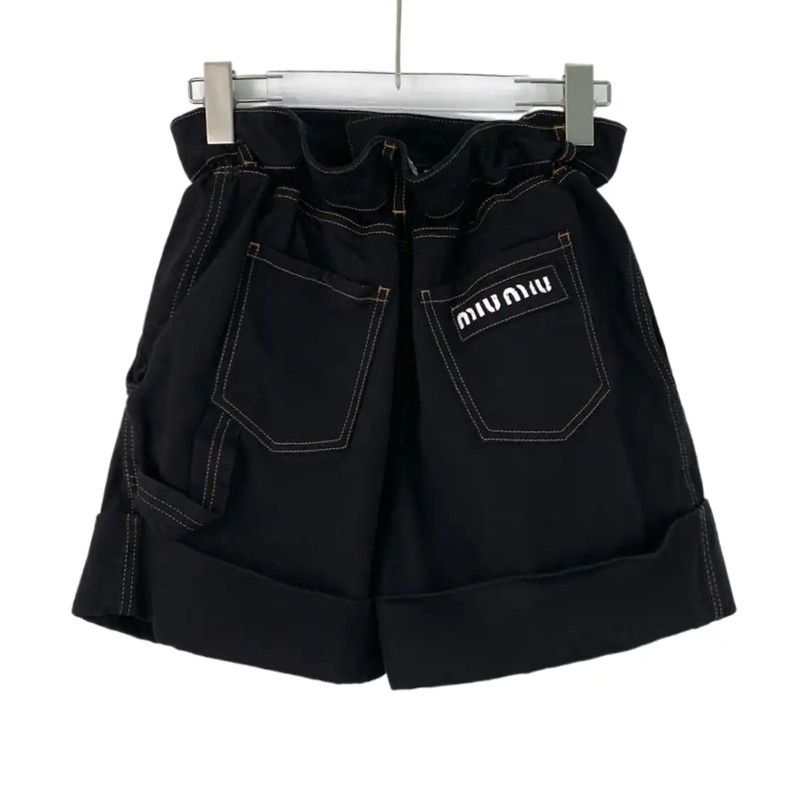 Miu Miu Miu Miu Black Cotton Women's Shorts 0089 Size 28" / US 6 / IT 42 - 2 Thumbnail