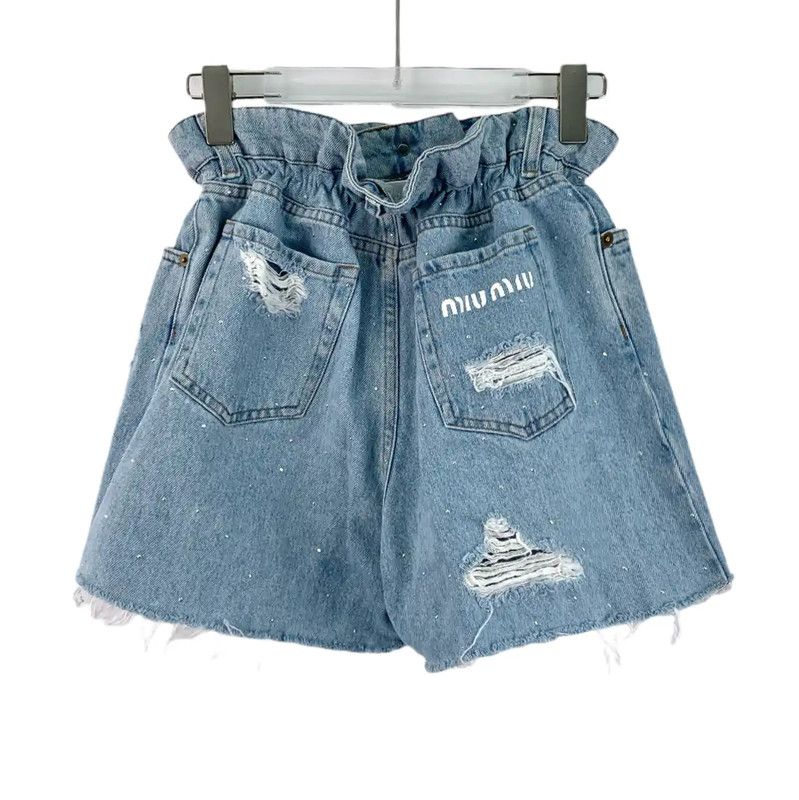 Miu Miu Miu Miu Light Blue Cotton Women's Shorts 0089 Size 28" / US 6 / IT 42 - 2 Thumbnail
