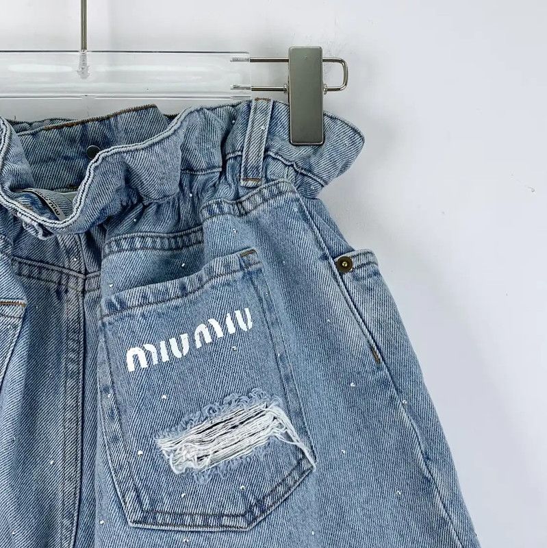 Miu Miu Miu Miu Light Blue Cotton Women's Shorts 0089 Size 28" / US 6 / IT 42 - 5 Thumbnail