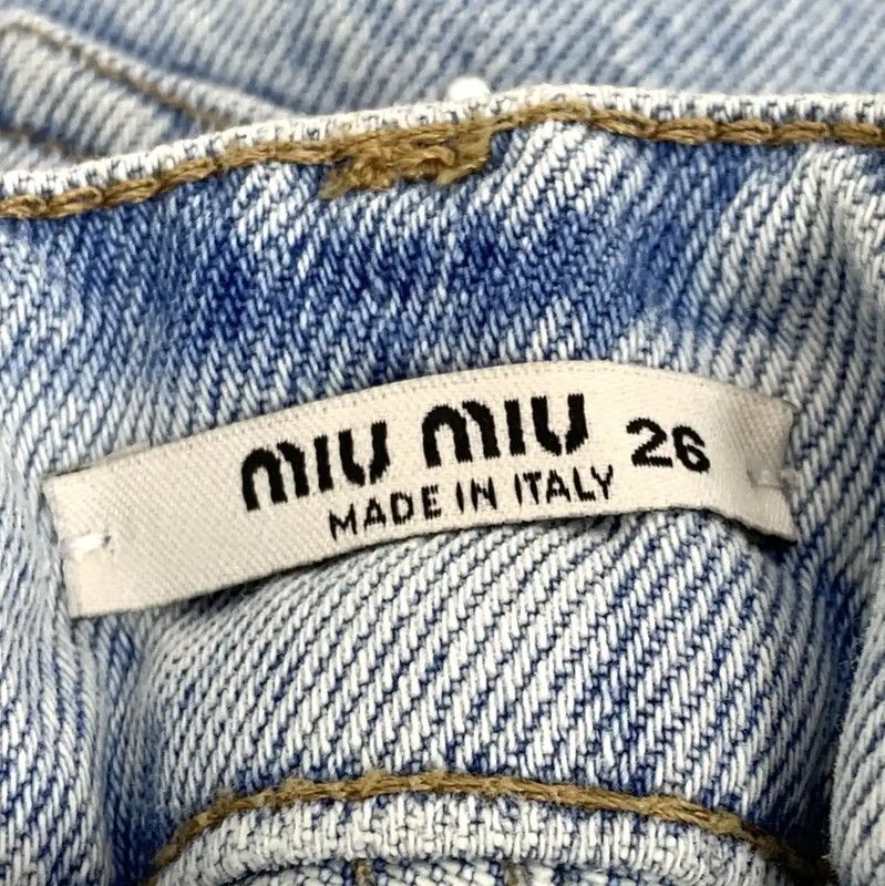 Miu Miu Miu Miu Light Blue Cotton Women's Shorts 0089 Size 28" / US 6 / IT 42 - 6 Thumbnail