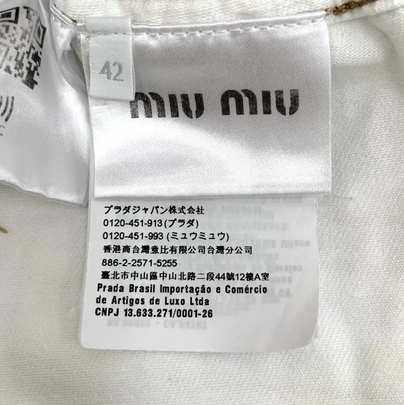 Miu Miu Miu Miu White Cotton Women's Shorts 0089 Size 28" / US 6 / IT 42 - 6 Thumbnail